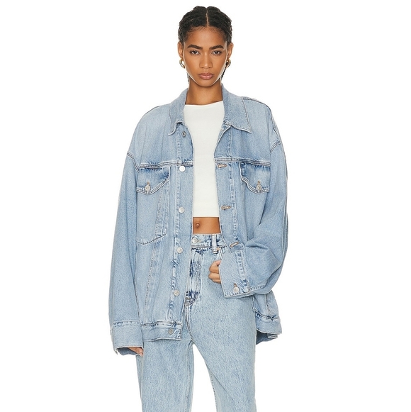 AGODLE Wayne Denim Jacket Small S Aritzia Revolve - Picture 7 of 13